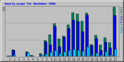Hourly usage for November 2006